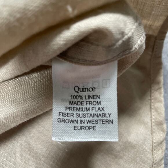 Quince Shirt Mens Medium Beige Linen Smart Casual Breathable Neutral Everyday - Picture 4 of 7